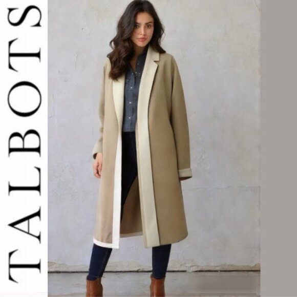 Talbots Cream Merino Wool Cardigan Sweater Size Large - Picture 1 of 13
